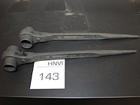 Twee werfpunt-ratel-12-kant gedore maat 19/22. - afbeelding 2 van  2