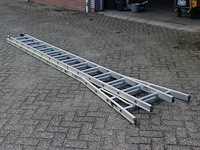 Tweedelige ladder dirks met 2x 16 treden. - afbeelding 4 van  4