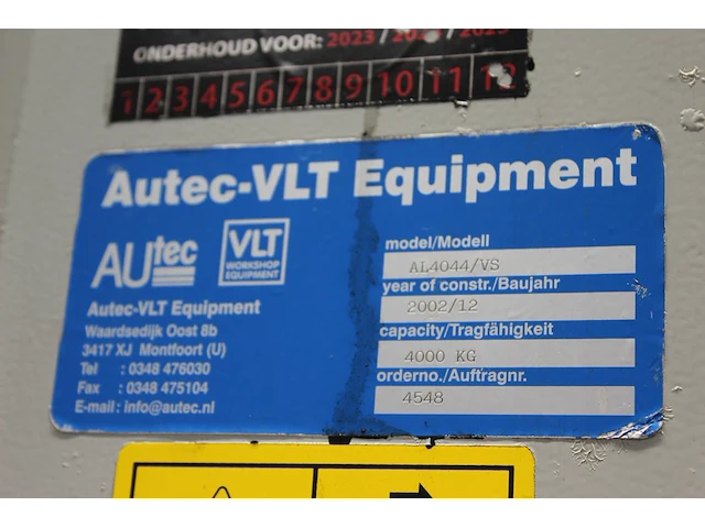 Tweekoloms hefbrug auteclift alh3225tc2-5015/7038 met maximaal hefvermogen 3200 kg. bouwjaar november 2019. - afbeelding 5 van  7