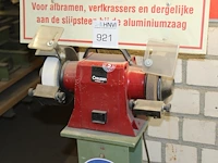 Tweesteens slijp/schuurmachine creusen op metalen onderstel - afbeelding 1 van  2