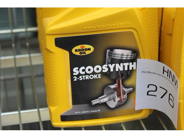 Tweetakt motorolie kroon oil scoosynth 2-stroke 9 flacons a 1l. excl. draadmand - afbeelding 2 van  2