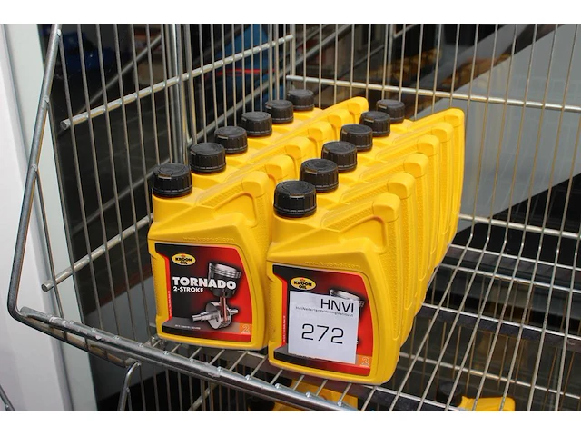 Tweetakt motorolie kroon oil tornado 12 flacons a 1l. excl. draadmand - afbeelding 1 van  2