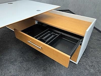 Twinform - design elektrisch zit/sta werkplek 200x85 met dressoir - blank gelakt frame - afbeelding 5 van  33