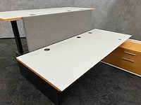 Twinform - design elektrisch zit/sta werkplek 200x85 met dressoir - blank gelakt frame - afbeelding 7 van  33