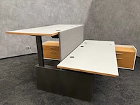 Twinform - design elektrisch zit/sta werkplek 200x85 met dressoir - blank gelakt frame - afbeelding 15 van  33