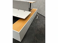 Twinform - design elektrisch zit/sta werkplek 200x85 met dressoir - blank gelakt frame - afbeelding 16 van  33