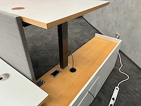 Twinform - design elektrisch zit/sta werkplek 200x85 met dressoir - blank gelakt frame - afbeelding 17 van  33