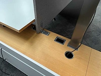 Twinform - design elektrisch zit/sta werkplek 200x85 met dressoir - blank gelakt frame - afbeelding 18 van  33