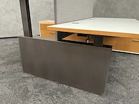 Twinform - design elektrisch zit/sta werkplek 200x85 met dressoir - blank gelakt frame - afbeelding 25 van  33