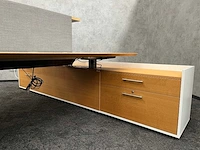 Twinform - design elektrisch zit/sta werkplek 200x85 met dressoir - blank gelakt frame - afbeelding 27 van  33
