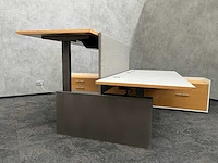 Twinform - design elektrisch zit/sta werkplek 200x85 met dressoir - blank gelakt frame - afbeelding 23 van  33