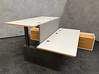 Twinform - design elektrisch zit/sta werkplek 200x85 met dressoir - blank gelakt frame - afbeelding 29 van  33