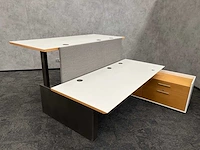 Twinform - design elektrisch zit/sta werkplek 200x85 met dressoir - blank gelakt frame - afbeelding 30 van  33