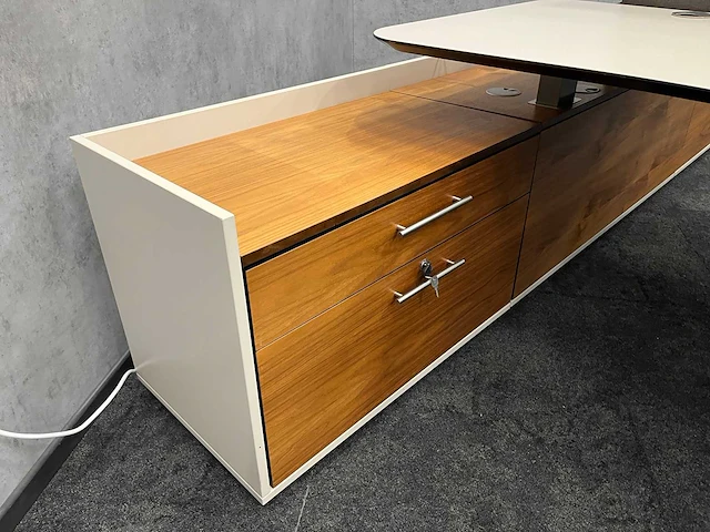 Twinform - elektrisch zit/sta design duo werkplek 200x85 met dressoir - afbeelding 10 van  30