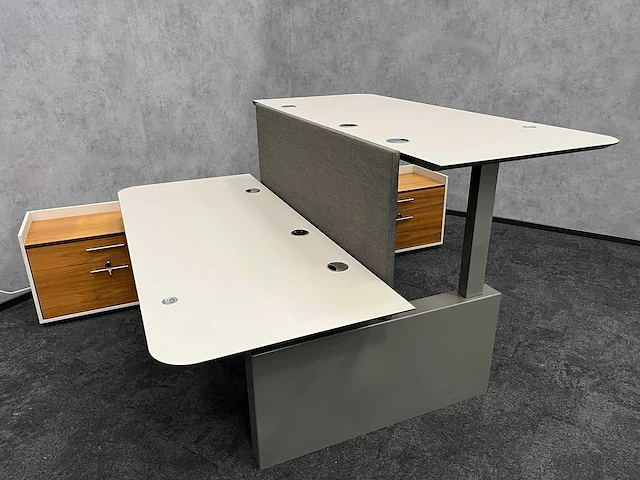 Twinform - elektrisch zit/sta design duo werkplek 200x85 met dressoir - afbeelding 1 van  30