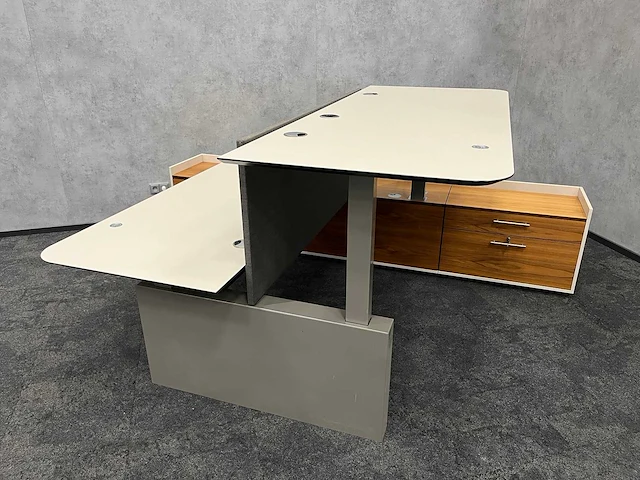 Twinform - elektrisch zit/sta design duo werkplek 200x85 met dressoir - afbeelding 12 van  30