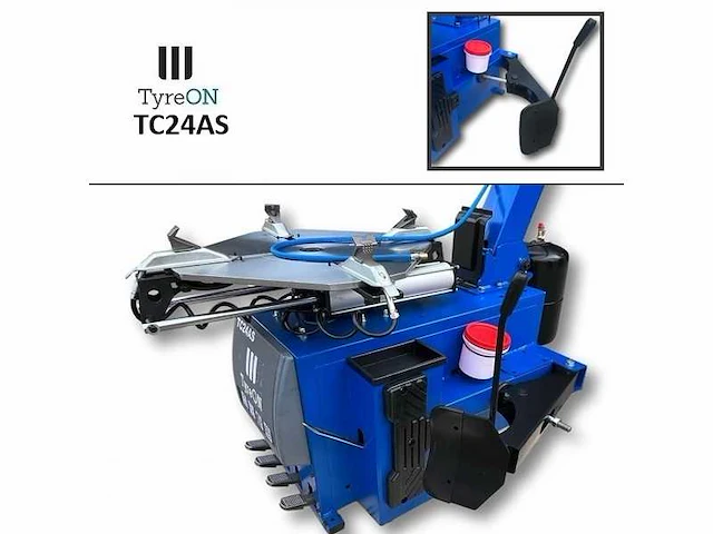 Tyreon tc24as heavy-duty banden demonteermachine met kantelende kolom en dubbele airbooster in de spanklauwen - afbeelding 23 van  29