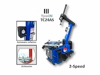 Tyreon tc24as heavy-duty banden demonteermachine met kantelende kolom en dubbele airbooster in de spanklauwen - afbeelding 1 van  26