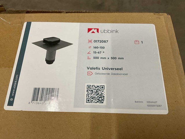 Ubbink valetis universeel 0172087 geïsoleerde dakdoorvoer (2x) - afbeelding 2 van  2