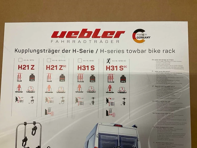 Uebler h31 sdc fietsendrager - afbeelding 2 van  3