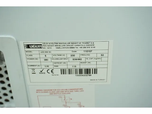Ugur - udd 600 sc - vriezer - afbeelding 5 van  6