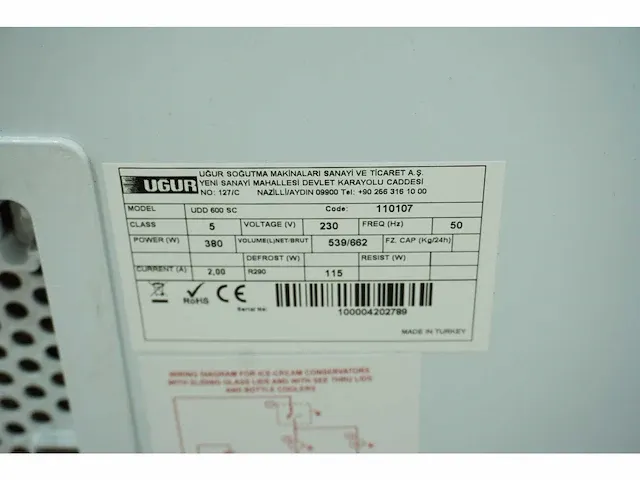 Ugur - udd 600 sc - vriezer - afbeelding 5 van  6