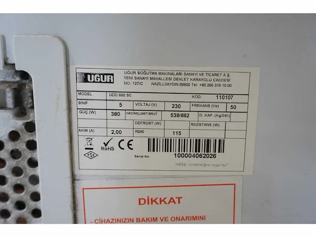 Ugur - udd 600 sc - vriezer - afbeelding 5 van  5