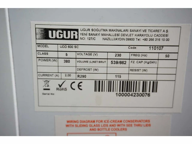 Ugur - udd 600 sc - vriezer - afbeelding 4 van  4