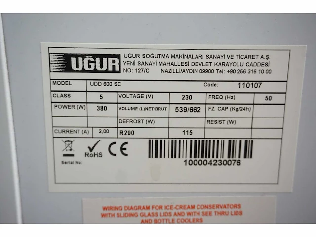 Ugur - udd 600 sc - vriezer - afbeelding 4 van  4