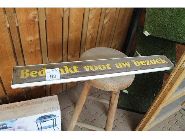 Uithangbord "bedankt voor uw bezoek''. lengte 98 cm. - afbeelding 1 van  1