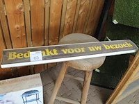 Uithangbord "bedankt voor uw bezoek''. lengte 98 cm. - afbeelding 1 van  1