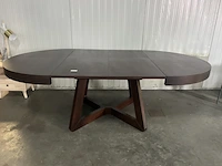 Uitschuifbare eettafel 130x130x76 cm, windsor & co, bodil, walnoot - afbeelding 1 van  7