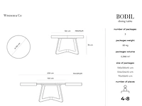Uitschuifbare eettafel 130x130x76 cm, windsor & co, bodil, walnoot - afbeelding 4 van  7