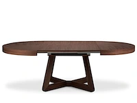 Uitschuifbare eettafel 130x130x76 cm, windsor & co, bodil, walnoot - afbeelding 6 van  7