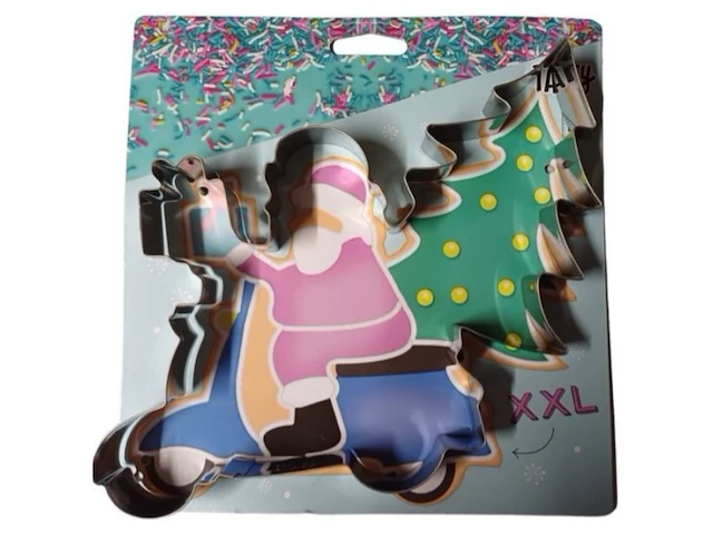 Uitsteekvorm 21 cm - rijdende kerstman 10 stuks - afbeelding 3 van  3