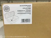 Uitstortgootsteen met achterwand westfalia , 920079, zilver - afbeelding 3 van  4