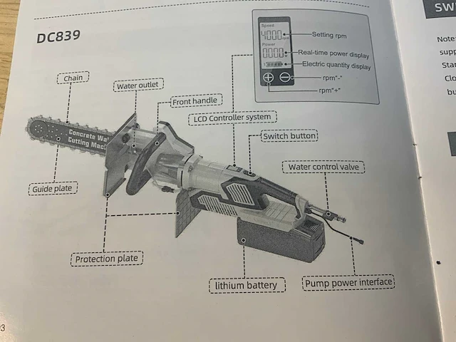 Ultra force equipment - dc839 - betonzaag - afbeelding 6 van  16