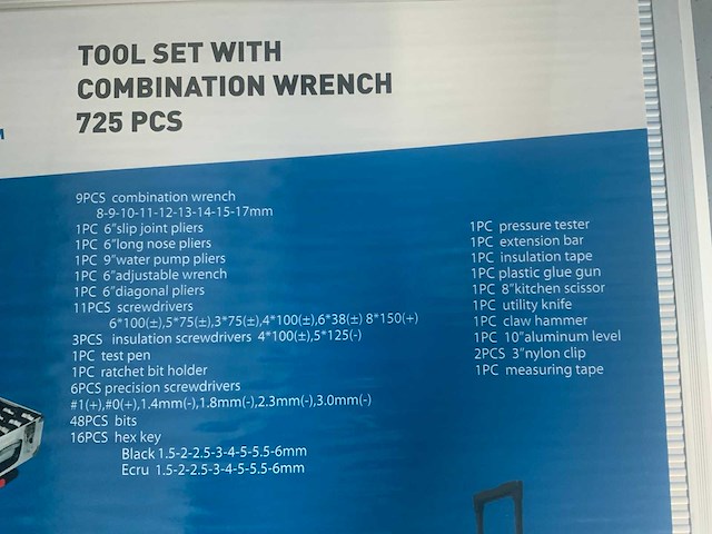 Ultra force equipment - gereedschapstrolley incl 725 pcs gereedschap - afbeelding 12 van  14