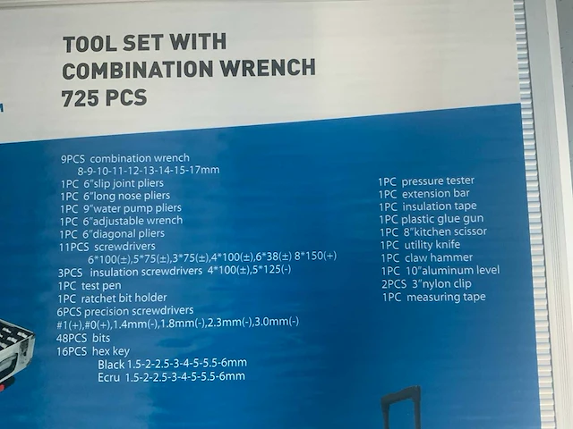 Ultra force equipment - gereedschapstrolley incl 725 pcs - afbeelding 12 van  13