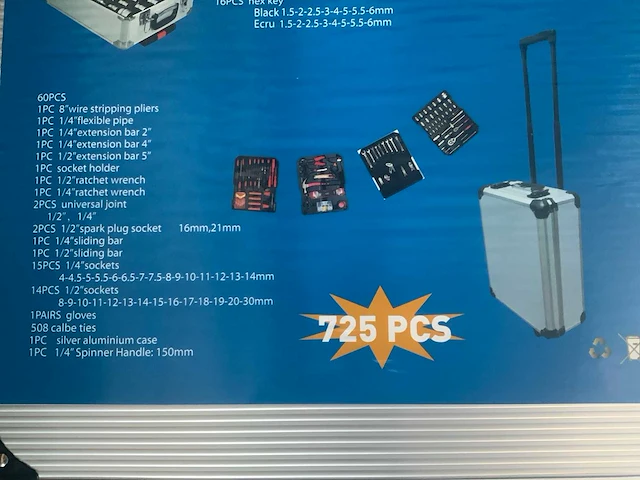 Ultra force equipment - gereedschapstrolley incl 725 pcs - afbeelding 11 van  12