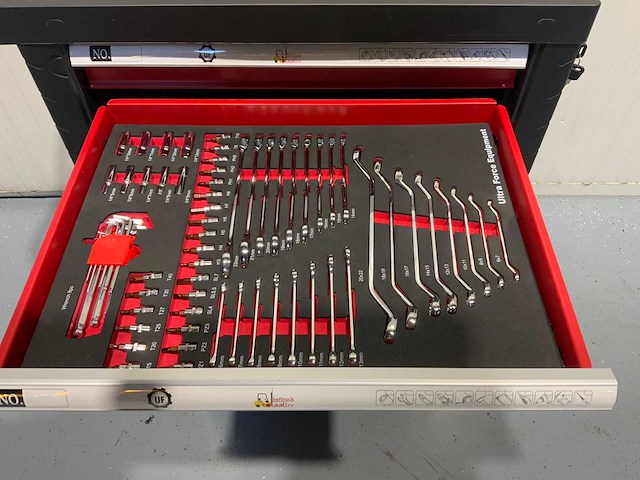 Ultra force equipment - gereedschapswagen 7 laden, gevuld en gereedschapskoffer 86 pcs - afbeelding 27 van  30