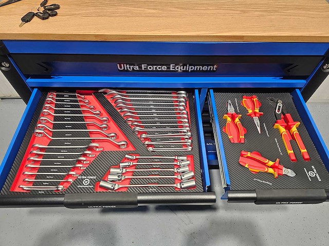 Ultra force equipment - jumbo heavy duty- gereedschapswagen, 12 laden incl 293 pcs gereedschap - afbeelding 6 van  30