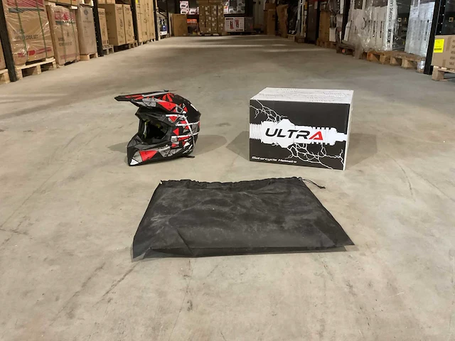 Ultra motocross maat m v1 crossmotorhelm rood/zwart - afbeelding 1 van  7