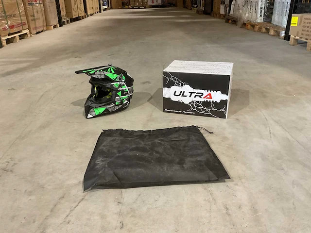 Ultra motocross maat xl v1 crossmotorhelm groen - afbeelding 1 van  7