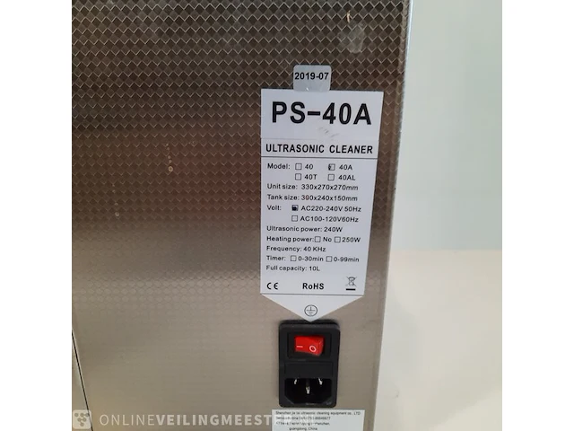 Ultrasoon reiniger, ps-40a - afbeelding 8 van  8