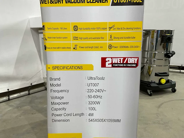 Ultratoolz - ut007-100l - professionele stofzuiger - afbeelding 9 van  9