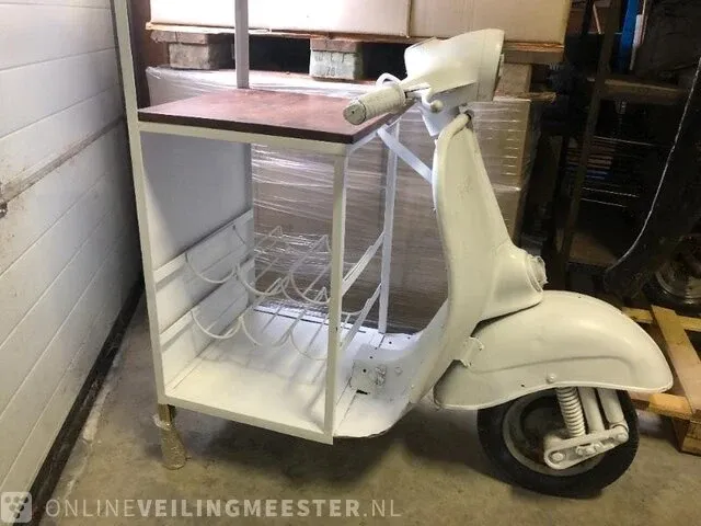 Uniek wijnrek retro scooter wit/crème - afbeelding 6 van  7
