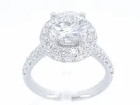 Uniek witgouden ring met diamanten 3.0 ct (gecertificeerd) - nieuw - afbeelding 1 van  9