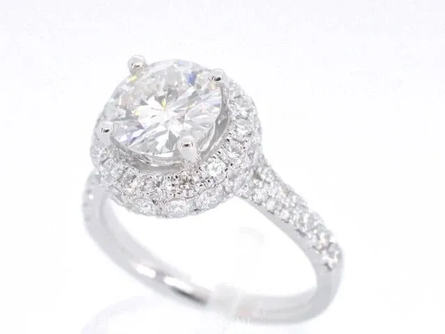 Uniek witgouden ring met diamanten 3.0 ct (gecertificeerd) - nieuw - afbeelding 3 van  9