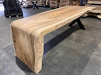 Unieke suar waterval boomstamtafel 260cm. - afbeelding 2 van  3